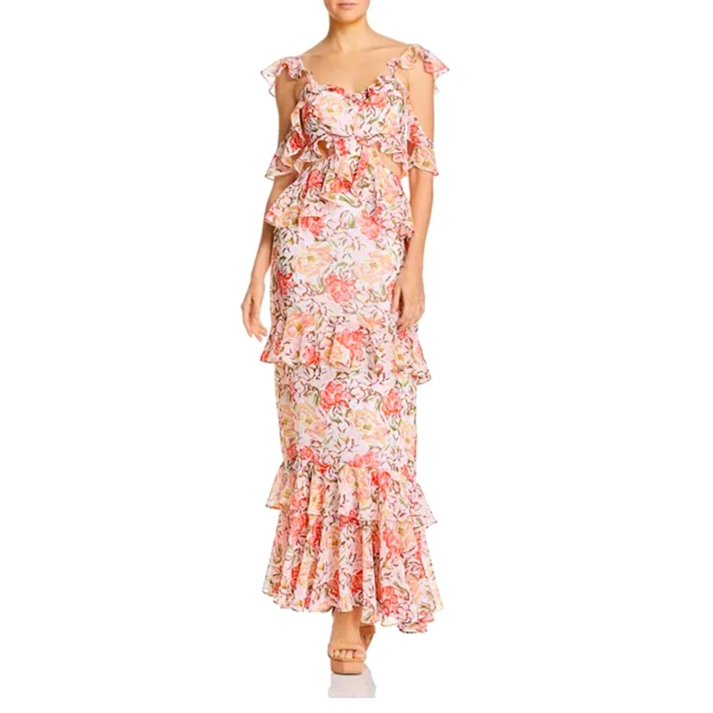 Wayf Milan Ruffled cutout maxi dress
